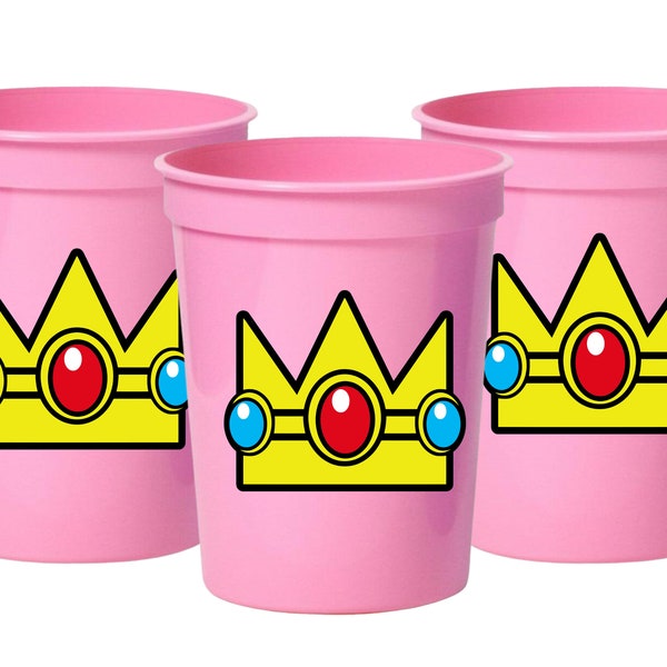 Princess Peach Party Cups - 16oz Stadium Cups (Super Mario Bros)