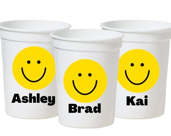 Smiley Face Party Cups - 16oz Stadium Cups (Emoji)