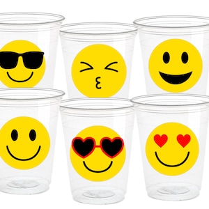 Emoji Party Cups - 16oz Disposable Cups (Smiley Face)