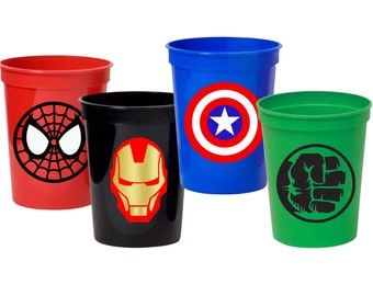 Superhero Party Cups - 16oz Stadium Cups