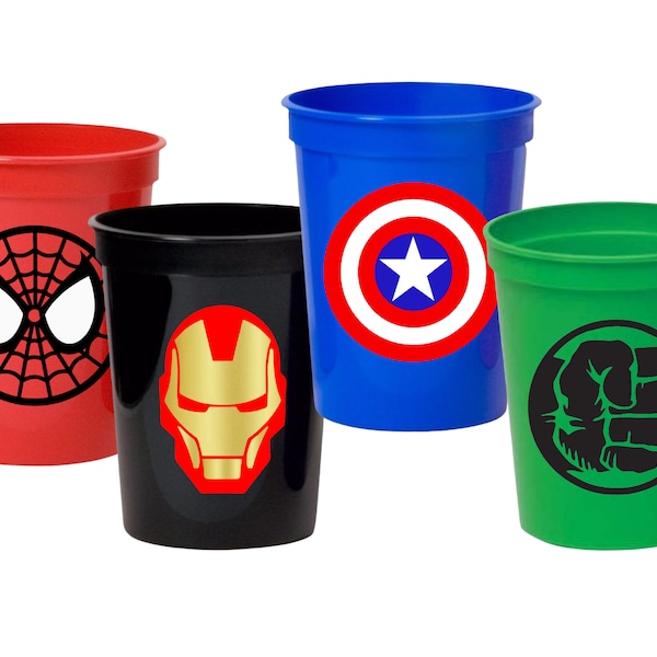 Superhero Party Cups - 16oz Stadium Cups