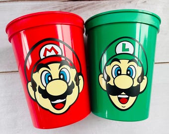 Super Mario Party Cups - 16oz Stadium Cups - Etsy