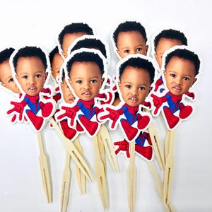 Spiderman Photo Cupcake Toppers - Face Cupcake Toppers