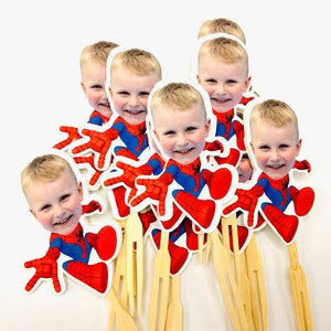 Spiderman Photo Cupcake Toppers - Face Cupcake Toppers