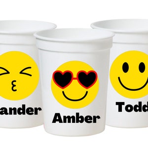 Emoji Plastic Cups - Etsy