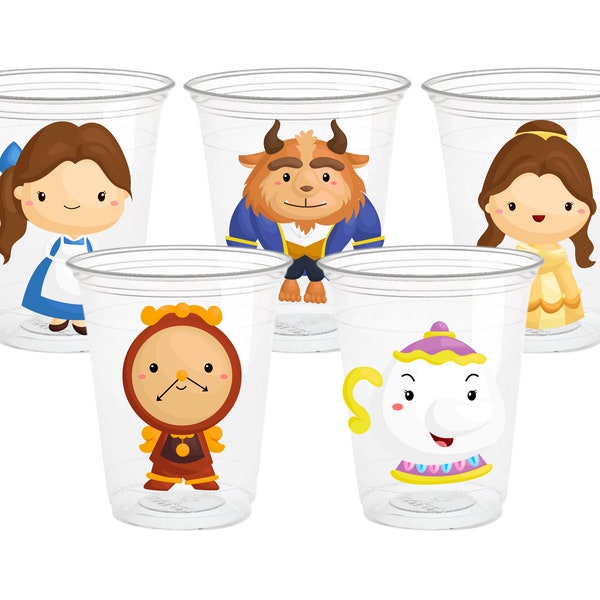 Beauty and the Beast Party Cups - 16oz Disposable Cups