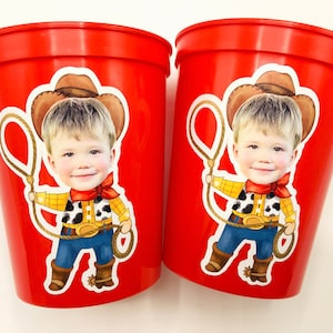 Toy Story Custom Face Party Cups - 16oz Stadium Cups (Woody)