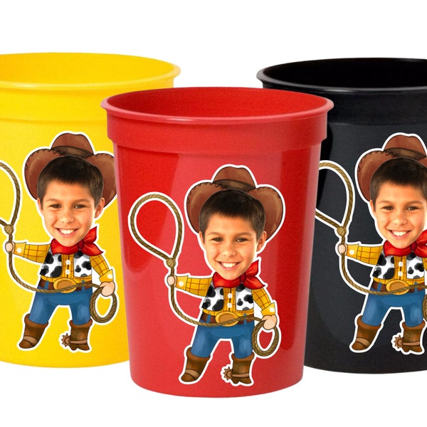 Toy Story Custom Face Party Cups - 16oz Stadium Cups (Woody)