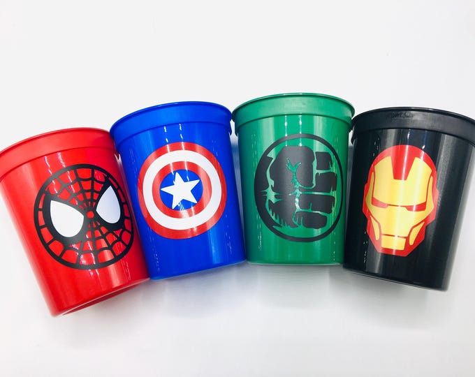 Superhero Party Cups - 16oz Stadium Cups