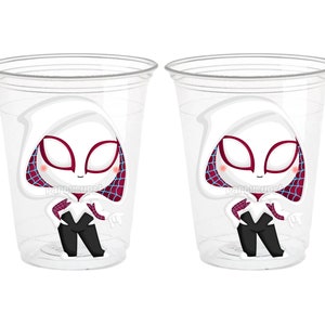 Spider Gwen Cups - Disposable Girl Superhero Party, Spider Gwen Party Decorations Spiderman Happy Birthday Spider Gwen Birthday Decorations