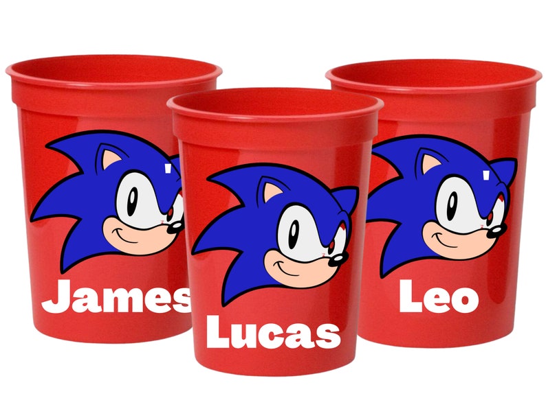 Sonic the Hedgehog Party Cups 16oz Stadium Cups Etsy