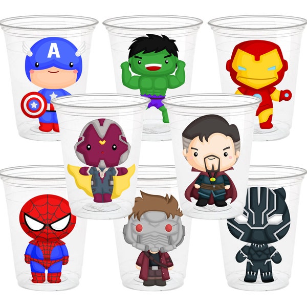 Superhero Party Cups - 16oz Disposable Cups (Avengers)