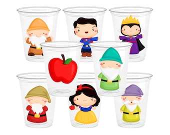 Snow White Party Cups - 16oz Disposable Cups