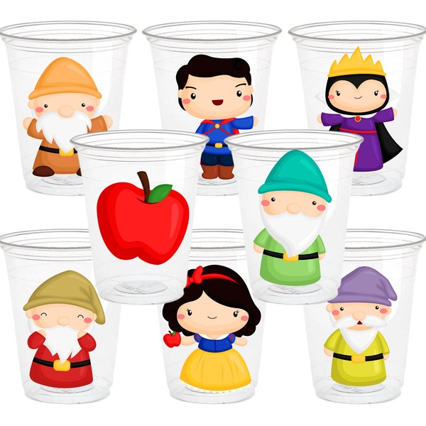 Snow White Party Cups - 16oz Disposable Cups