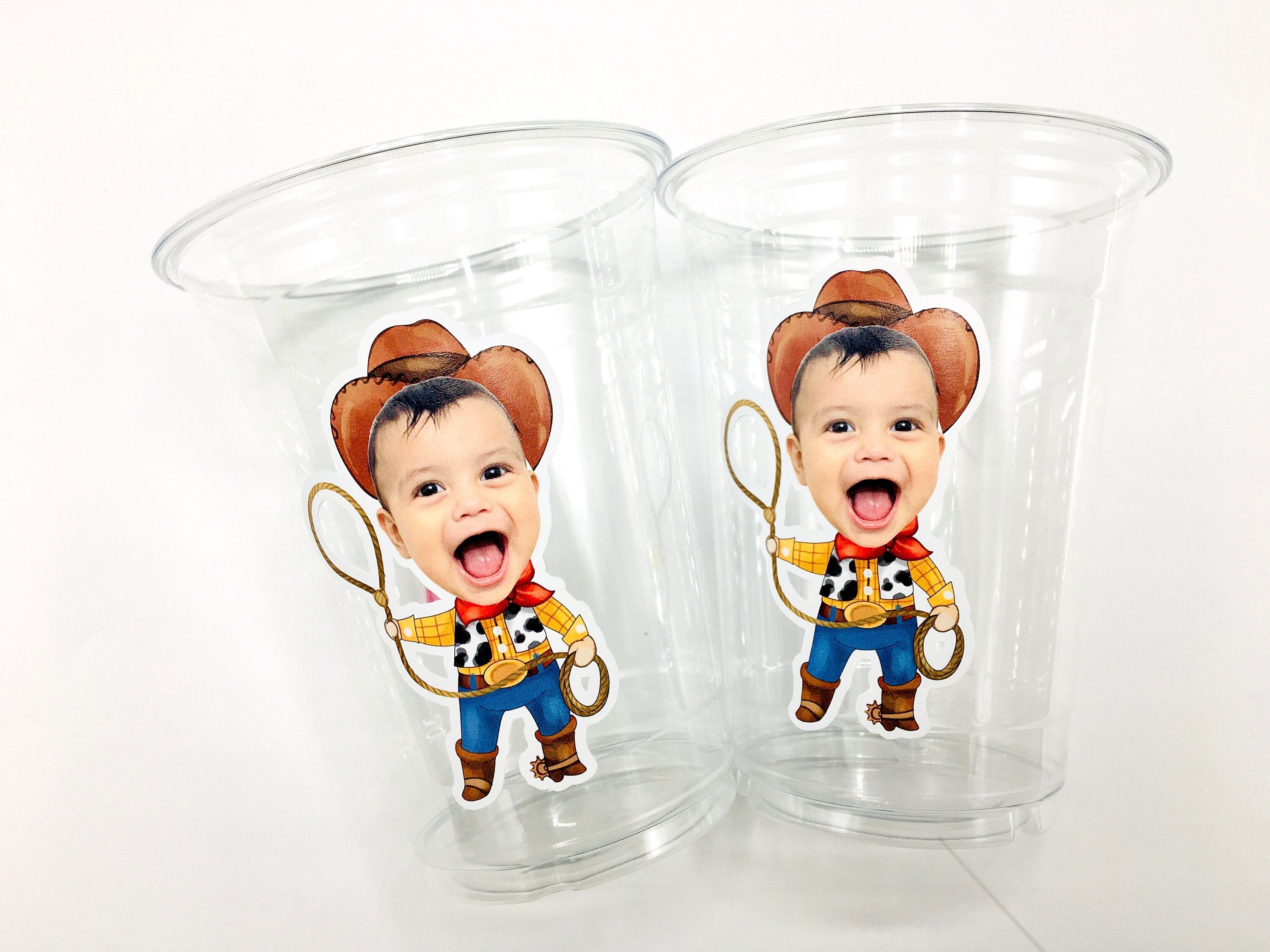 Toy Story Custom Face Party Cups - 16oz Disposable Cups (Woody)