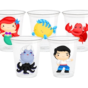 Little Mermaid Party Cups - 16oz Disposable Cups