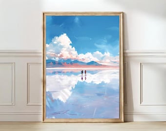 Bolivia Print Bolivia Illustration Uyuni Travel Poster Uyuni Print Poster Bolivia Gift Flamingo Print Traveler Gift | DIGITAL DOWNLOAD