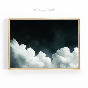 Stimmungsvolle Wolke Schwarze Wolke Große Druckbare Kunst Große Druckbare Wand Kunst Über Bett Druck Minimalistischer Druck Schlafzimmer | digitaler Download
