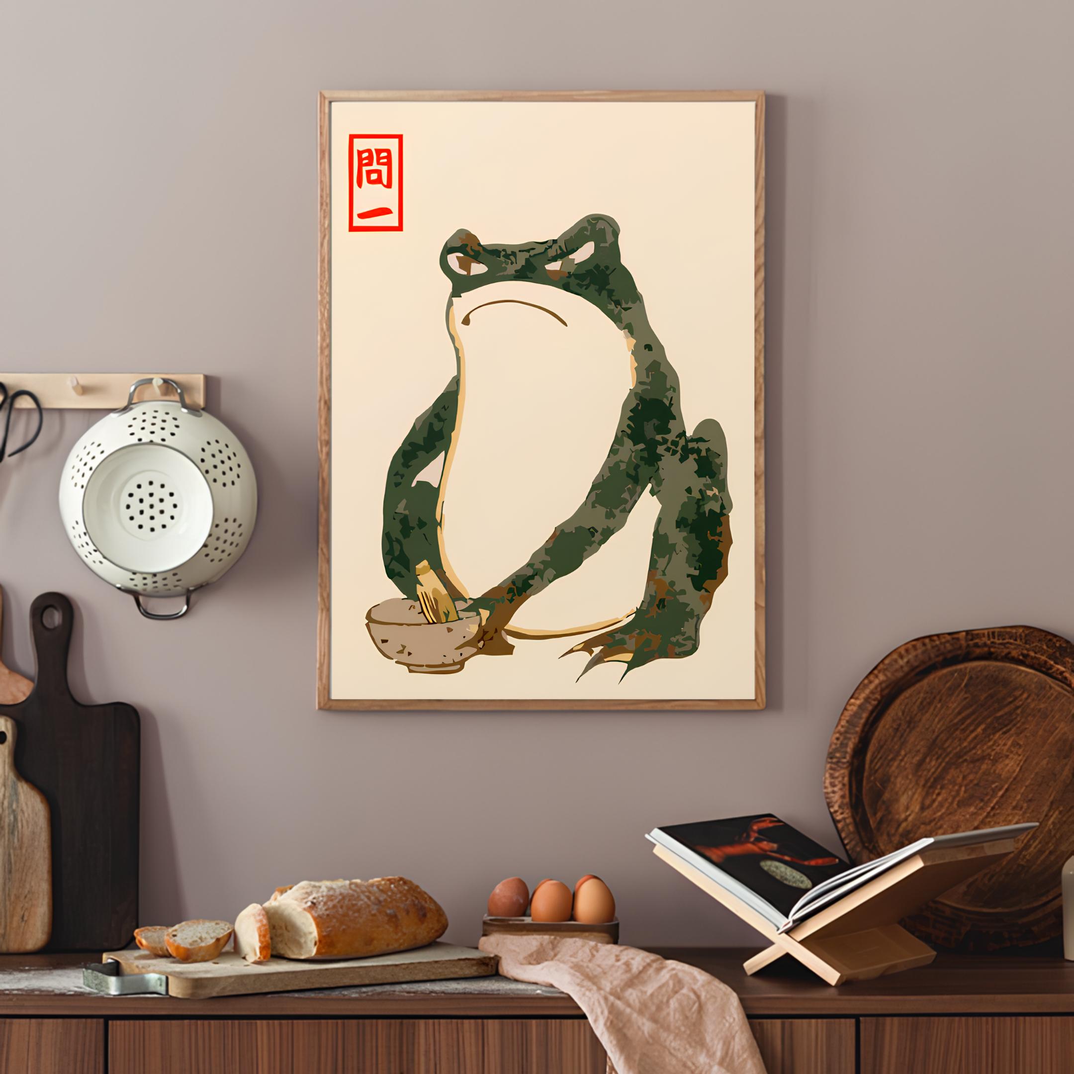 Japanese Frog Print Matsumoto Hoji Poster Angry Frog Print Animal
