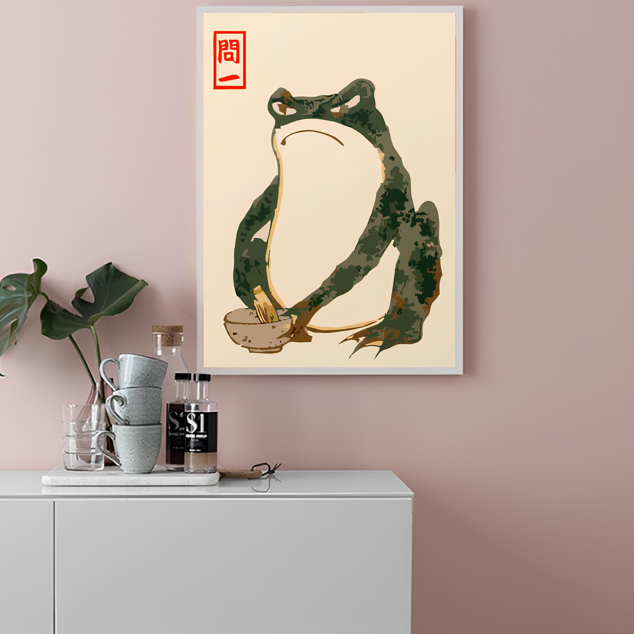 Japanese Frog Print Matsumoto Hoji Poster Angry Frog Print Animal