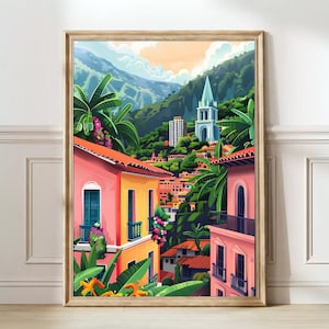 Bogota Print Colombia Illustration Bogota Travel Poster Bogota Painting Floral Print Nostalgia Print | DIGITAL DOWNLOAD