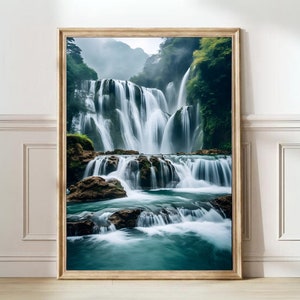 Vietnam Print Waterfall Print Ban Gioc Print Blue Wall Art Hanoi Poster Ho Chi Ming Print Vietnam Travel Poster Nationalpark Best Gift