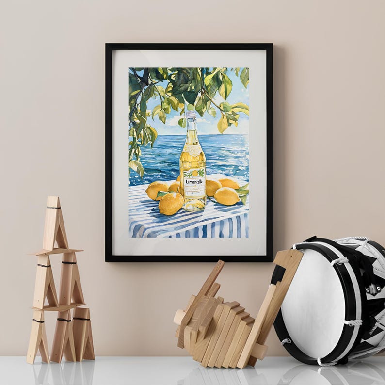 Limoncello Print Amalfi Print Lemon Print Amalfi Coast Poster Cocktail Print Kitchen Print Italy Kitchen Poster Italy Wall Art image 6