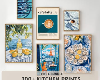 Kitchen Print Set of 300+ Prints Kitchen Wall Art Kitchen Poster Kitchen Decor Coffee Print Beverage Print Bar Decor Breakfast Print
