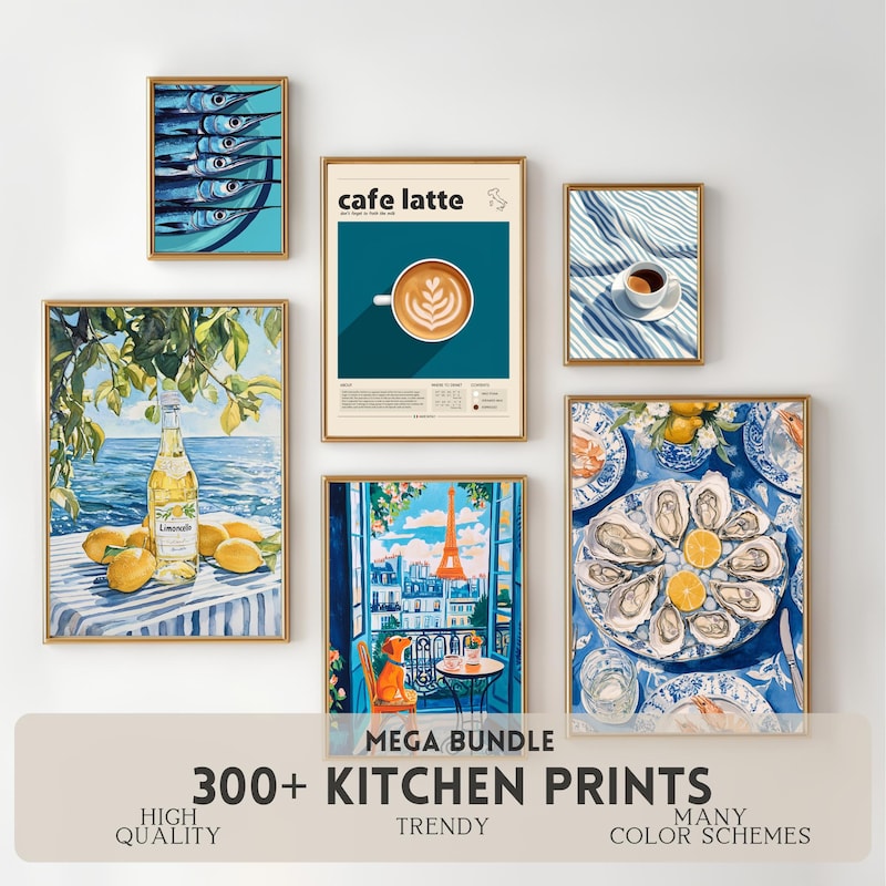 kitchen print set of 300+ prints kitchen wall art... Kitchen Wall Art - Etsy