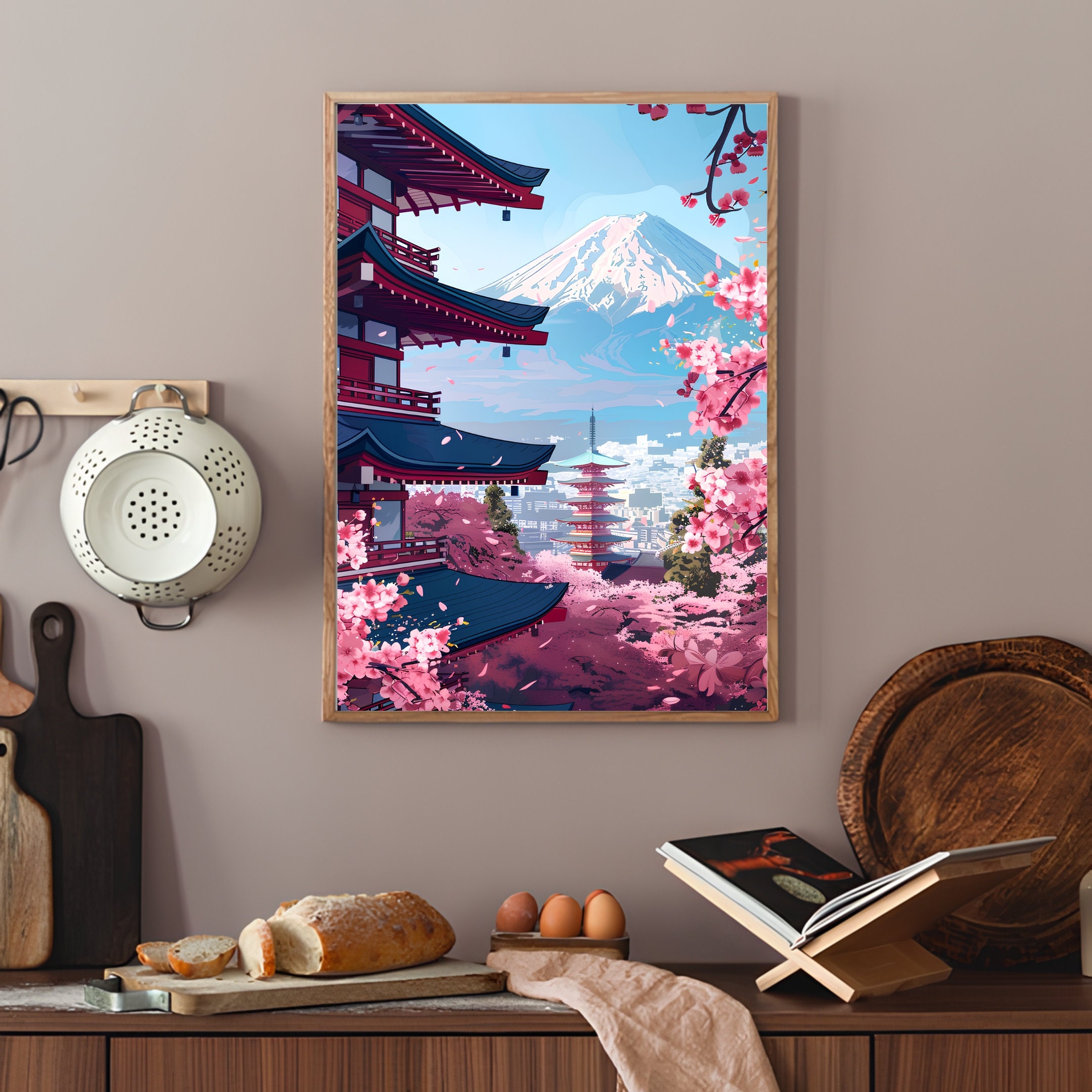 Mount Fuji Print Fuji Illustration Japan Travel Poster Japan Print