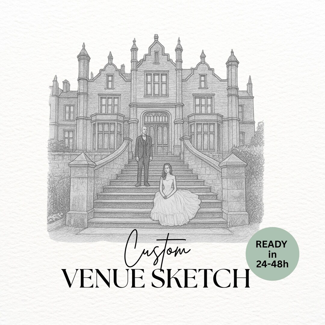 Custom Wedding Venue Illustration Wedding Illustration Invitation ...