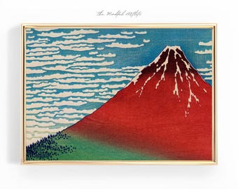 Japan Poster Hokusai Red Fuji Tokyo Japanese Wall Art Modern Print Trendy Wall Art Japancore Spring Summer