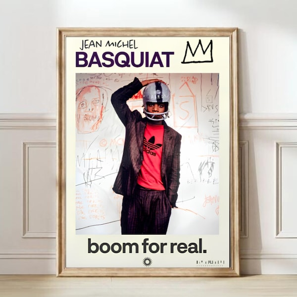 Basquiat Print Affiche Jean-Michel Basquiat Boom for real Print Affiche de l'exposition Basquiat Expressionnisme Art mural | TÉLÉCHARGEMENT NUMÉRIQUE