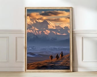 Póster de montañas de Afganistán, impresión artística del Hindukush, arte mural de Afganistán, póster de Kabul, impresión de nómadas, mapa de Asia, impresión de Herat, póster de viaje