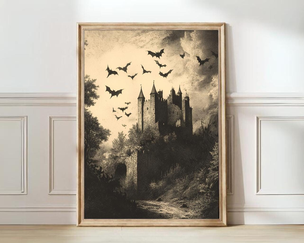 Impresión de Halloween Impresión de casa embrujada Galería de Halloween Póster de Halloween Impresión gótica de mal humor Decoración de otoño espeluznante Decoración de Halloween