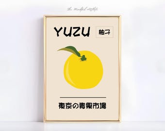 Yuzu Print Japan Wall Art Japanese Modern Print Tokyo Print Trendy Wall Art Japancore Spring Summer