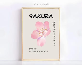 Sakura Print Japan Wall Art Japanese Modern Print Tokyo Print Trendy Wall Art Japancore Spring Summer