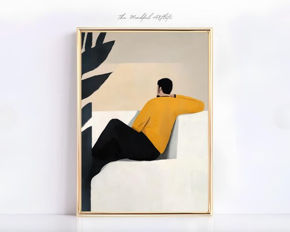 Abstract People Art Color Block Print Man Portrait Abstract Minimalist Eclectic Contemporary Art Figurative People Painting | digital