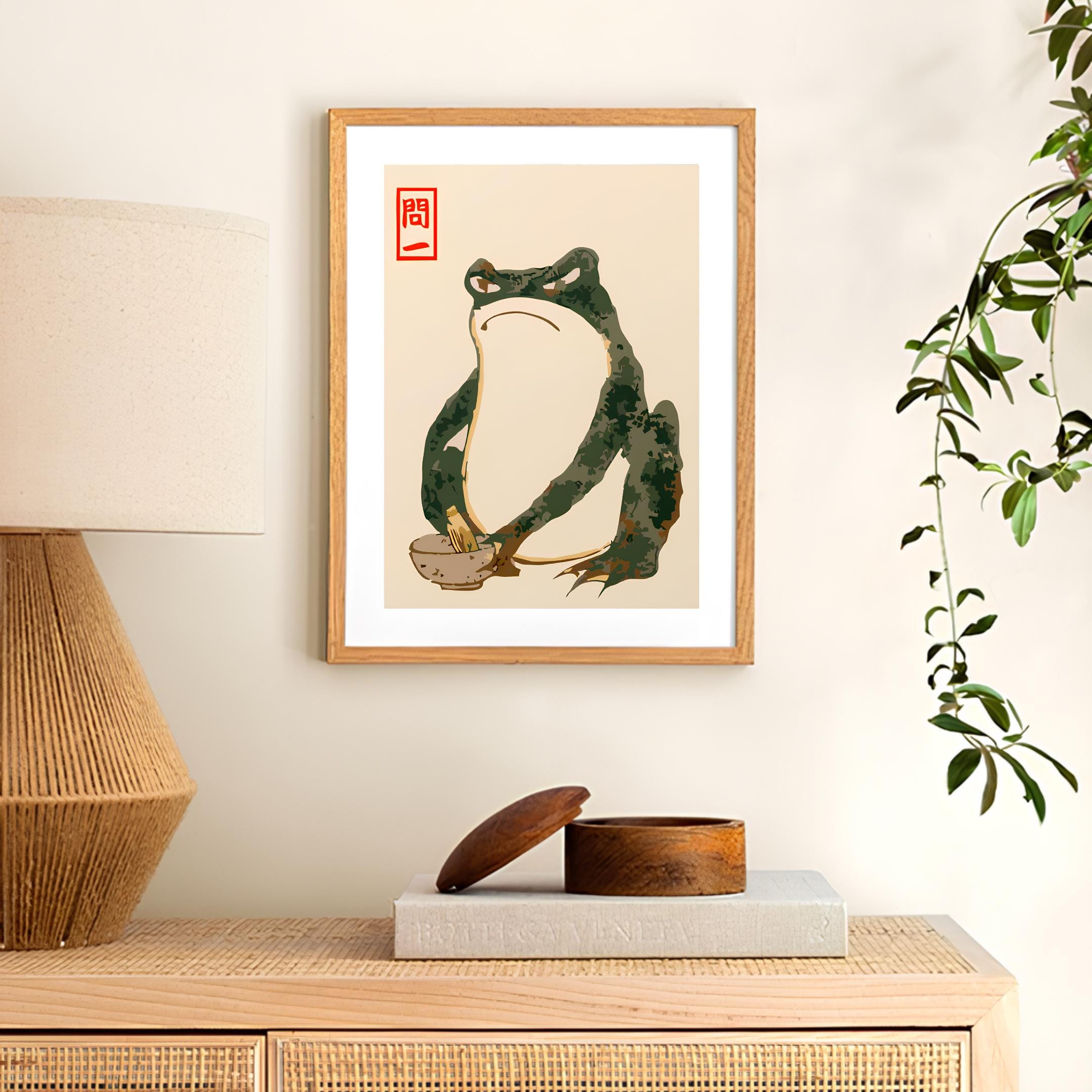 Japanese Frog Print Matsumoto Hoji Poster Angry Frog Print Animal