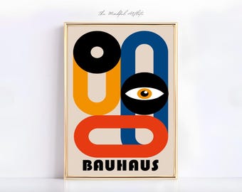 Colorful Bauhaus Print Bauhaus Poster Mid Century Modern Geometric Print Retro Print Abstract Eclectic Print Trendy Pop Culture Print | 33
