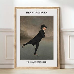 Skating Minister Print Henry Raeburn Poster Robert Walker Print Skating Minister Painting Vintage Print Rustic Print Vintage Winter Print