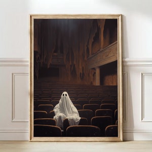 Ghost Print Vintage Wall Art Ghost in theatre Print Halloween Print Dark Academia Print Gothic Painting Victorian Print | DIGITAL DOWNLOAD