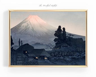 Japan Poster Takahashi Mount Fuji Print Tokyo Japanese Wall Art Modern Print Trendy Wall Art Japancore Blue Wall Art