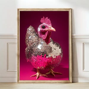 Disco Turkey Print Thanksgiving Print Thanksgiving Wall Art New Year Print Party Print Glitter Print Fall Print Autumn Wall Art Burgundy Art