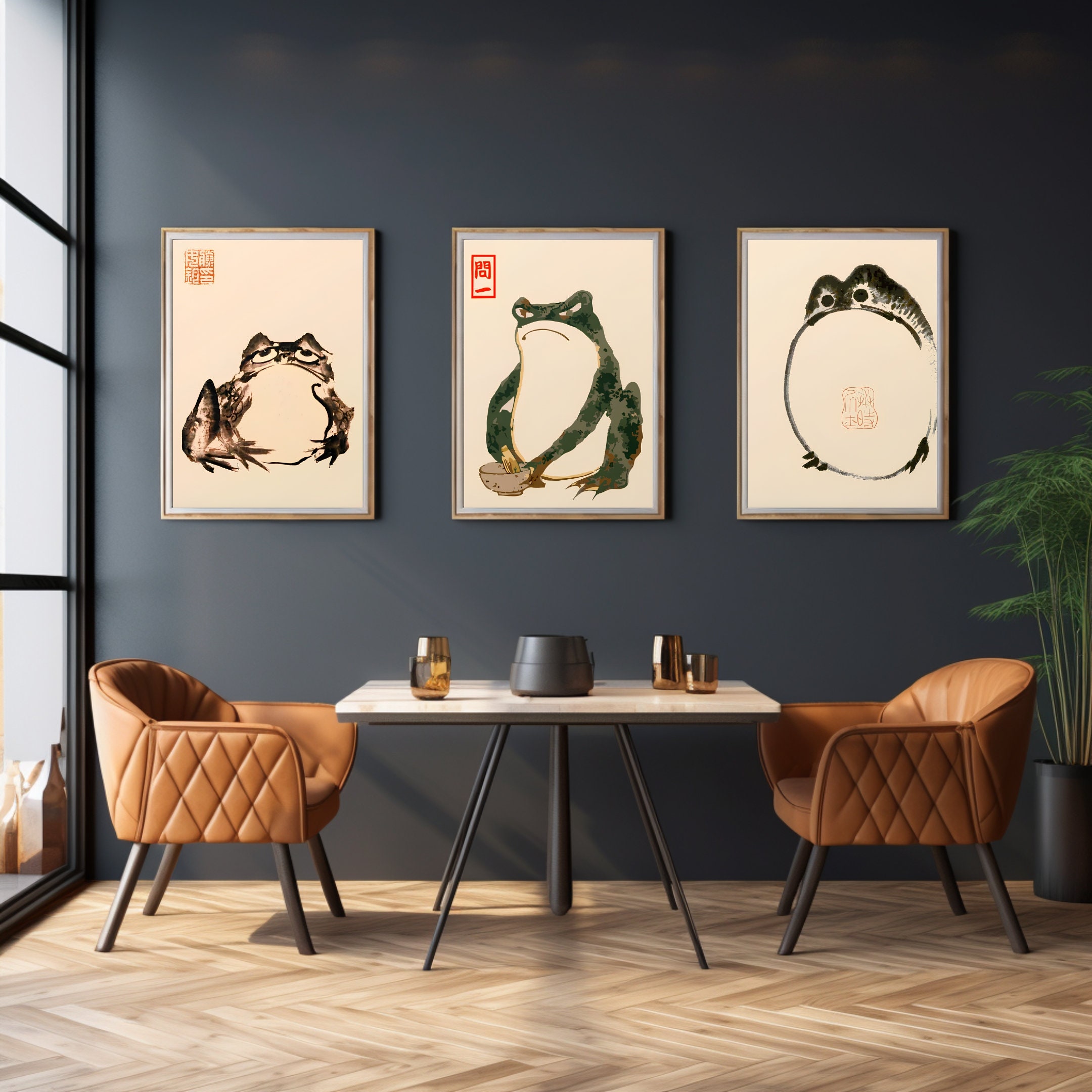 Japanese Frog Print Matsumoto Hoji Poster Angry Frog Print Animal