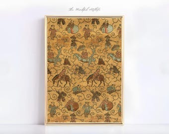 Japanese Tapestry Earth Tone Print Japanese Wall Art Tokyo Modern Print Trendy Wall Art Japancore Vintage Tapestry