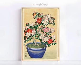 Japan Poster Blooming Azalea Ohara Koson Print Tokyo Japanese Wall Art Botanical Print Trendy Wall Art Japancore