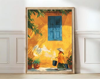 Hanoi Print Hanoi Illustration Vietnam Print Hanoi Poster Vietnam Travel Poster Hanoi Gift Vietnam Gift Travel Gallery Nursery Decor