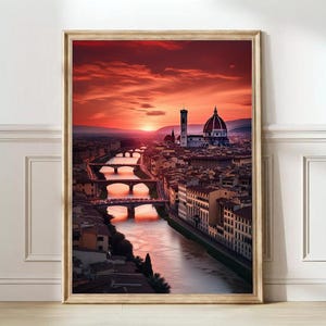 Impression Florence Impression Italie Impression Toscane Affiche Florence Affiche Toscane Impression coucher de soleil Affiche de voyage Italie Cadeau Florence | TÉLÉCHARGEMENT NUMÉRIQUE