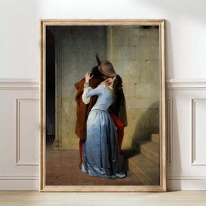 Francesco Hayez Print The Kiss Print Vintage Print Rustic European Painting Renaissance Print Hayez Painting Moody Print | digital print